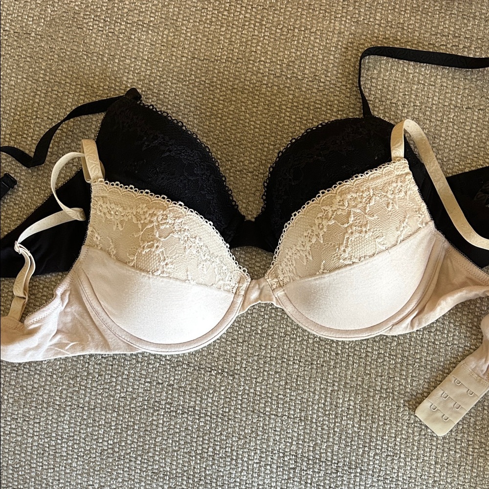 Simply Vera Vera Wang Lace Push-Up Bra - Black and Cream